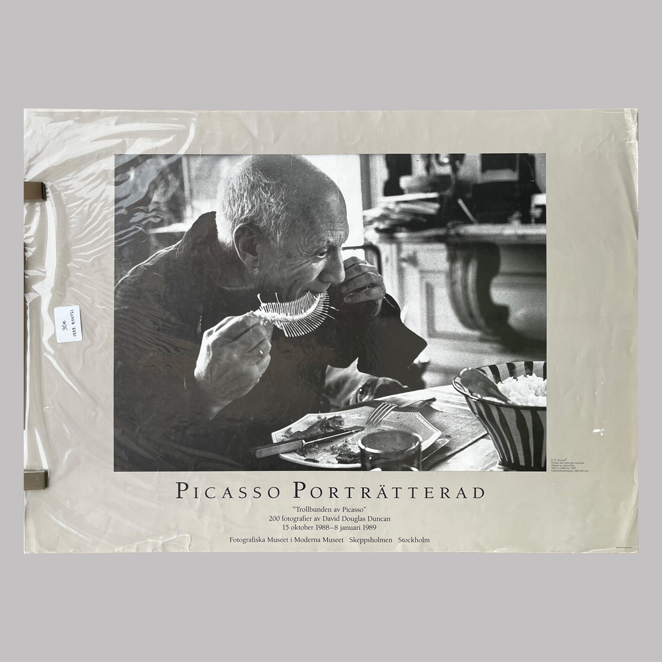 Picasso Porträtterad - Picasso äter sjötunga meuniere, 1988, SE